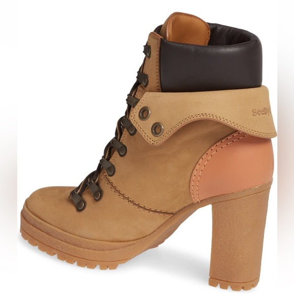 SOLD See By Chloé Eileen Platform Tan Boot in Torota Nubuck - Picture 2 of 4